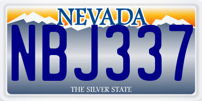 NV license plate NBJ337