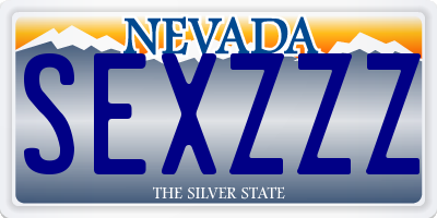 NV license plate SEXZZZ
