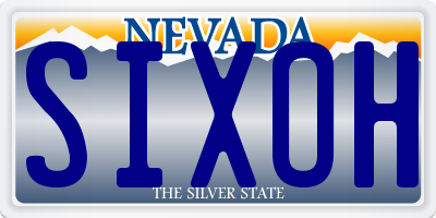 NV license plate SIXOH