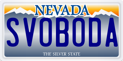 NV license plate SVOBODA