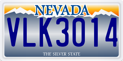NV license plate VLK3014