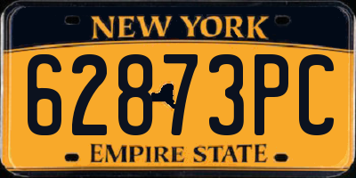 NY license plate 62873PC