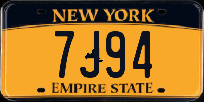 NY license plate 7J94