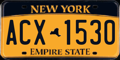 NY license plate ACX1530