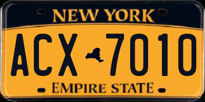 NY license plate ACX7010