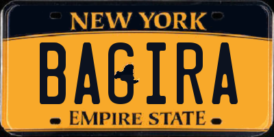 NY license plate BAGIRA