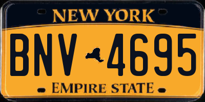 NY license plate BNV4695
