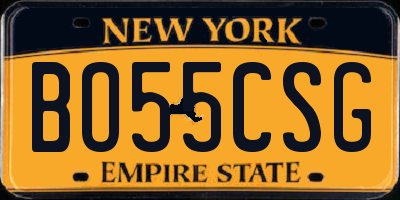 NY license plate BO55CSG