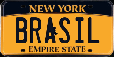 NY license plate BRASIL