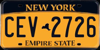 NY license plate CEV2726