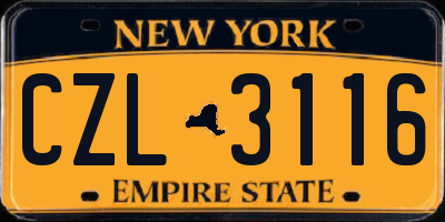 NY license plate CZL3116