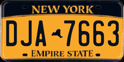 NY license plate DJA7663