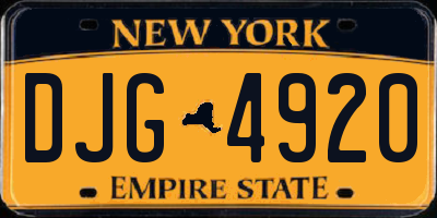 NY license plate DJG4920