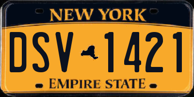 NY license plate DSV1421