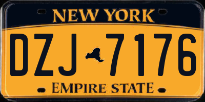 NY license plate DZJ7176