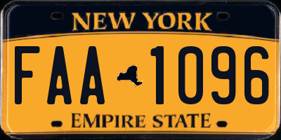 NY license plate FAA1096