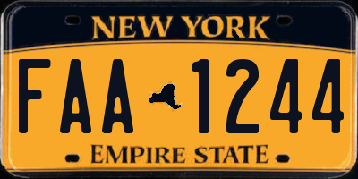 NY license plate FAA1244