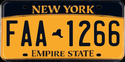 NY license plate FAA1266