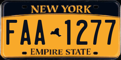 NY license plate FAA1277