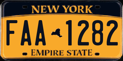 NY license plate FAA1282