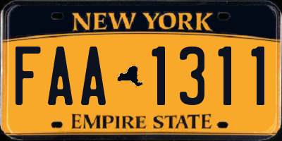 NY license plate FAA1311