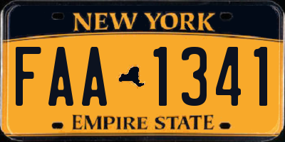 NY license plate FAA1341