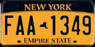 NY license plate FAA1349