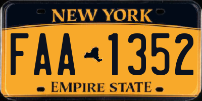 NY license plate FAA1352