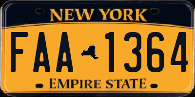 NY license plate FAA1364