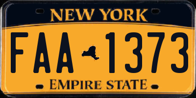 NY license plate FAA1373