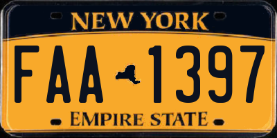 NY license plate FAA1397