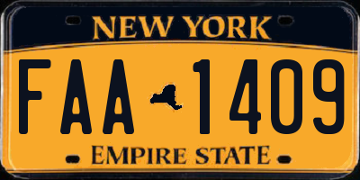 NY license plate FAA1409