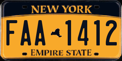 NY license plate FAA1412