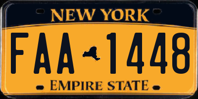 NY license plate FAA1448