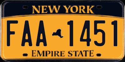 NY license plate FAA1451