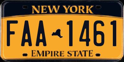NY license plate FAA1461