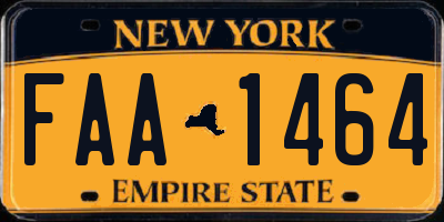 NY license plate FAA1464