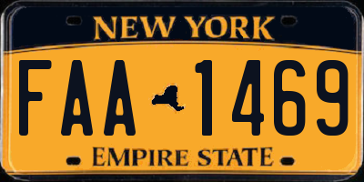 NY license plate FAA1469