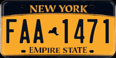 NY license plate FAA1471