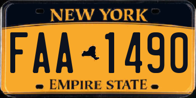 NY license plate FAA1490
