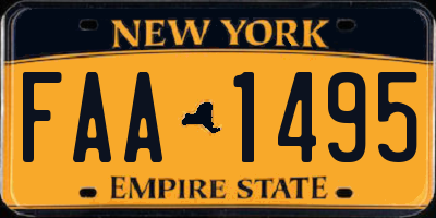 NY license plate FAA1495