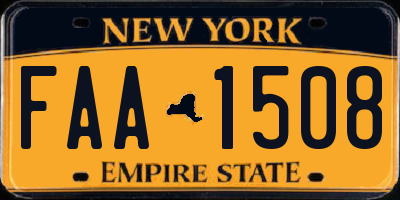 NY license plate FAA1508