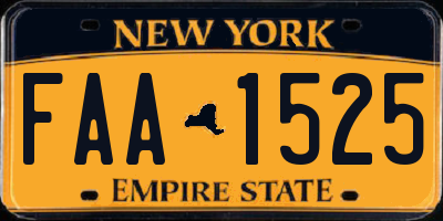 NY license plate FAA1525