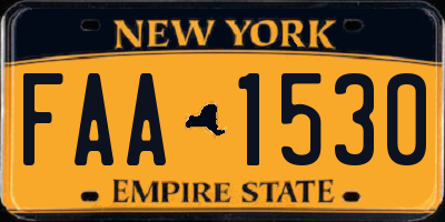 NY license plate FAA1530