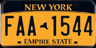 NY license plate FAA1544