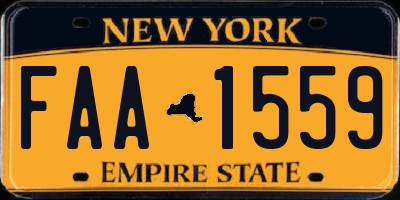 NY license plate FAA1559