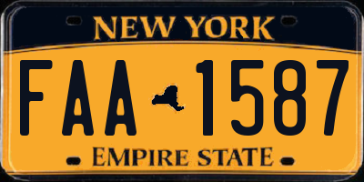 NY license plate FAA1587