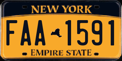 NY license plate FAA1591