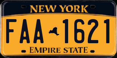 NY license plate FAA1621