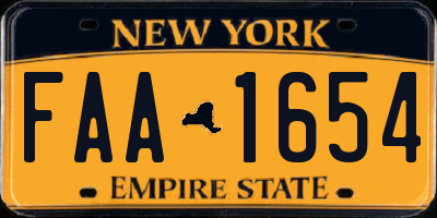 NY license plate FAA1654